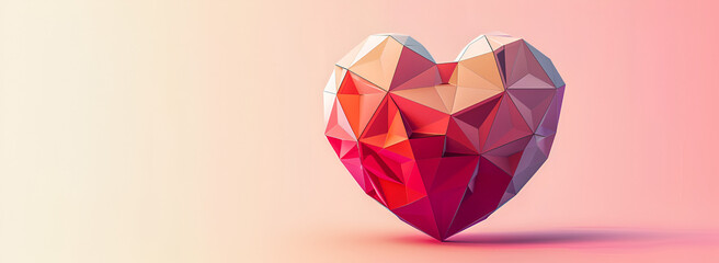 Geometric Love: Heart Formed by Shapes, Abstract Heart of Geometric Shapes