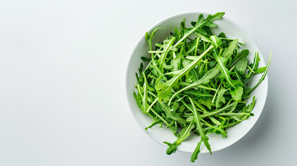 Bowl with arugula on white background - Powered by Adobe