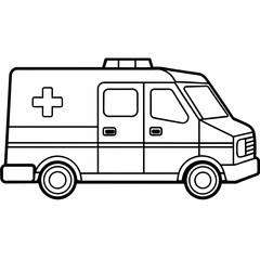 ambulance car isolated on white