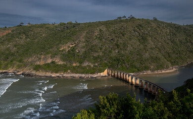 The iconic Kaaimans River Bridge from the Dolphins Point viewpoint near Wilderness.