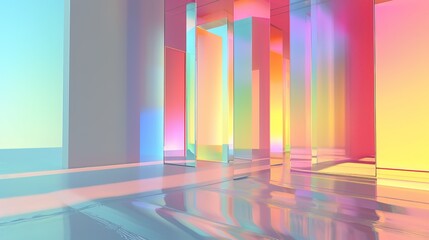 Vibrant neon futuristic holographic striped wallpaper desktop