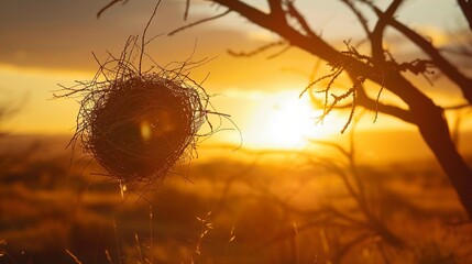 sunset in the grass