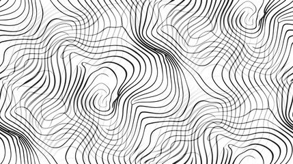 Fototapeta premium Wave pattern with black lines on white background.