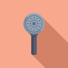 Modern flat design shower head illustration with contemporary. Stylish. And clean vector graphic for bathroom and home improvement fixtures in a simple and sleek interior