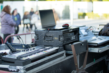 professional sound equipment at a concert