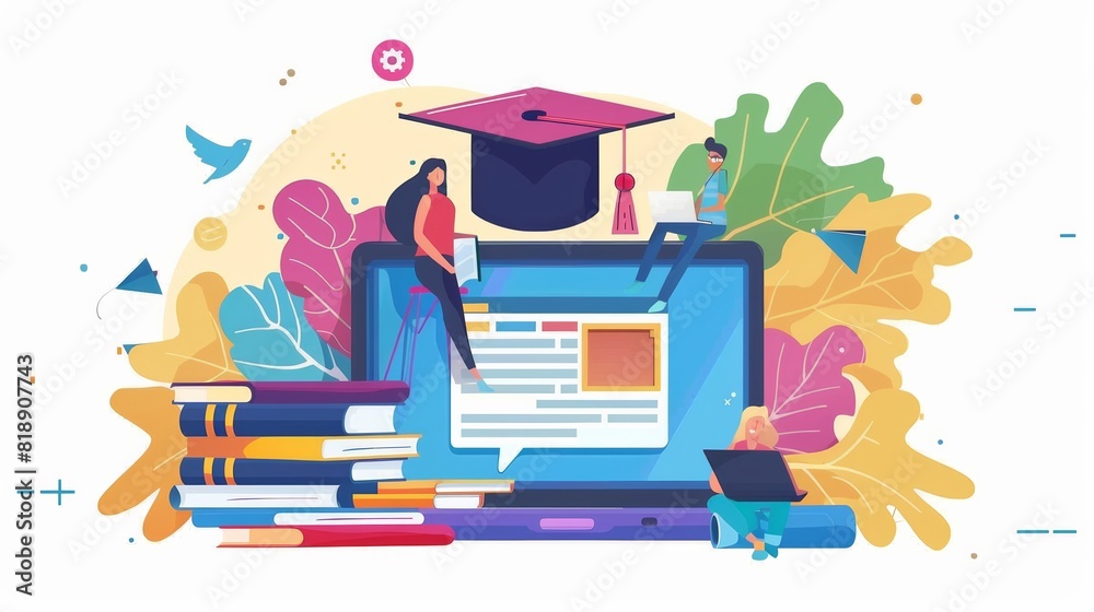 Poster a person is sitting on a laptop, completely surrounded by books in a study or work setting. generati