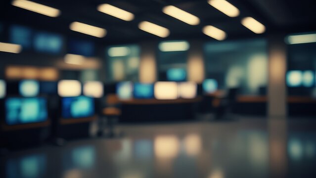 blurry news studio room - invisible foggy interior