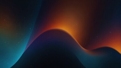 Abstract background with a blue and orange gradient, smooth curves from dark to light, simple shapes, smooth lines.