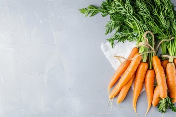 Fresh carrots with leaf, a natural food ingredient