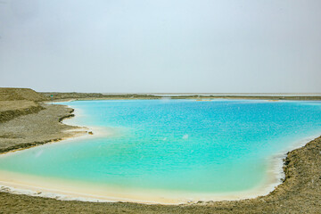 Dachaidan Emerald Lake in Haixi, Qinghai Province - a lake in the saline-alkali land