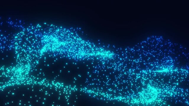 Blue waves, bright glow in the blue colors sci-fi backgrounds
