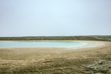 Dachaidan Emerald Lake in Haixi, Qinghai Province - a lake in the saline-alkali land