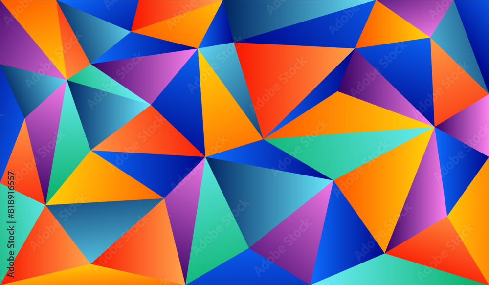 Sticker beautiful modern colorful gradient polygon background