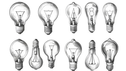 
Lightbulb icon set. Light bulb, electricity, energy symbol or label. Vector illustration 3d avatrs set vector icon, white