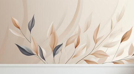 Brown and beige leaves on a light background, soft light, gentle, smooth, elegant, mesmerizing light.