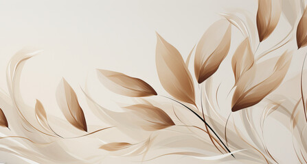 Brown and beige leaves on a light background, soft light, gentle, smooth, elegant, mesmerizing light.