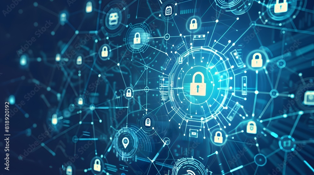 Poster a network of iot devices protected by advanced security measures, including encryption shields, auth