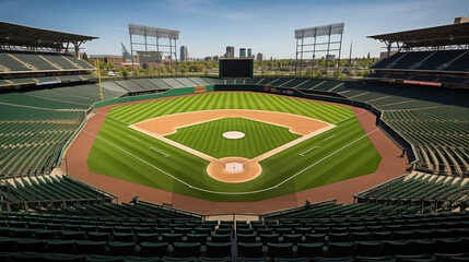 Baseball Stadium with Perfectly Manicured Field