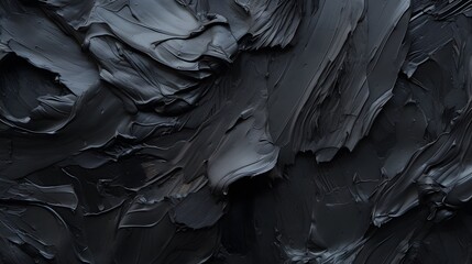 Black oil texture background. Dark gray color. Oil painting. Generative AI.