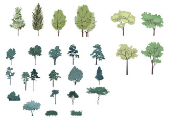 Fototapeta premium Vector Tree Pack 