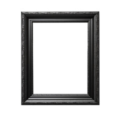 Fototapeta premium Black landscape picture frame for use as a border or home décor, cut out and isolated on white and transparent background