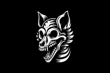 Obraz premium Scary beast monster skeleton fox vector design