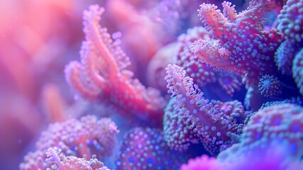 Fototapeta premium Close-up of coral reef texture, textures and colours of marine biodiversity