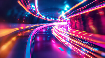 Dynamic Digital Art: The Beauty of Neon Light Trails