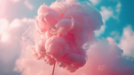 bright background of colorful cotton candy