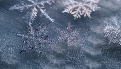 frosty snowflake patterns on a blue background