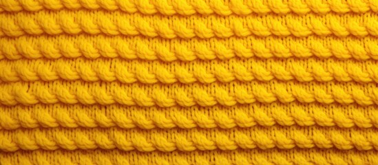 Fototapeta premium Fashion backdrop with a yellow knitted fabric creating a fine texture Perfect for a copy space image