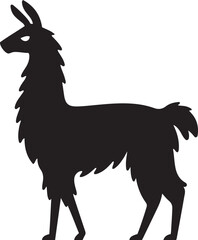 Cute llama silhouette vector illustration.