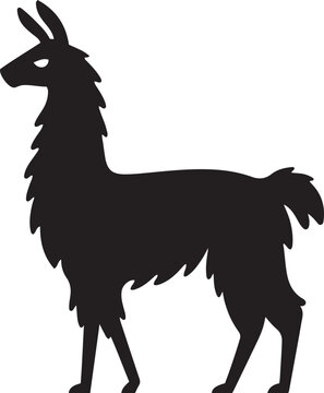 Cute llama silhouette vector illustration.