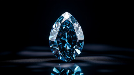 Fototapeta premium blue diamond on black background.