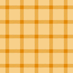 Editable check textile fabric, national texture vector tartan. Gorgeous pattern background plaid seamless in amber and orange colors.