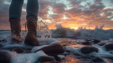 Person walking in winter