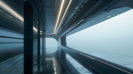 Urban Night Scene with Light Trails on a Bridge and Subway Station
