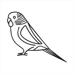 Budgerigar Silhouette Vector Illustration Design.