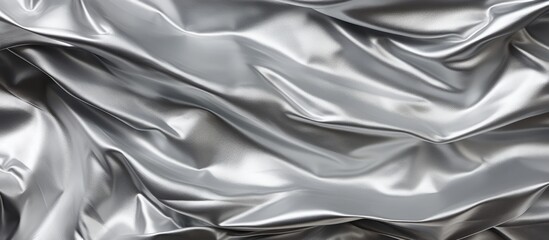 A crumpled aluminum foil with a reflective color creates a textured background The image includes...