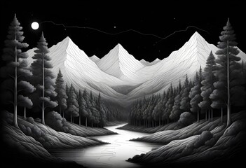 mountains in dark view (443)