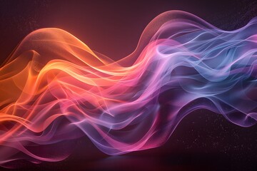 Obraz premium Abstract Colorful Waveforms Flowing in Dynamic Light - Ideal for Digital Art, Backgrounds, and Creative Projects