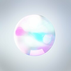Rainbow ball 3D rendering glass ball with waves background for website template meditation Aura space