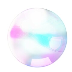 Rainbow ball 3D rendering glass ball with waves background for website template meditation Aura space