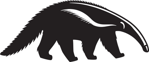 Giant Anteater vector silhouette illustration.