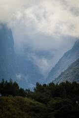 Rain clouds over Kinabalu Mountain in Sabah Malaysia