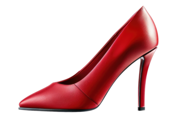 A red high heel isolated on transparent background