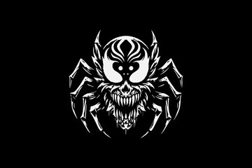 Skull spider dark art Vector Graphic  Illustration