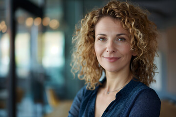 Portrait of a smiling business woman in an office