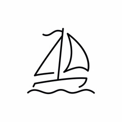 yacht boat sail sea icon