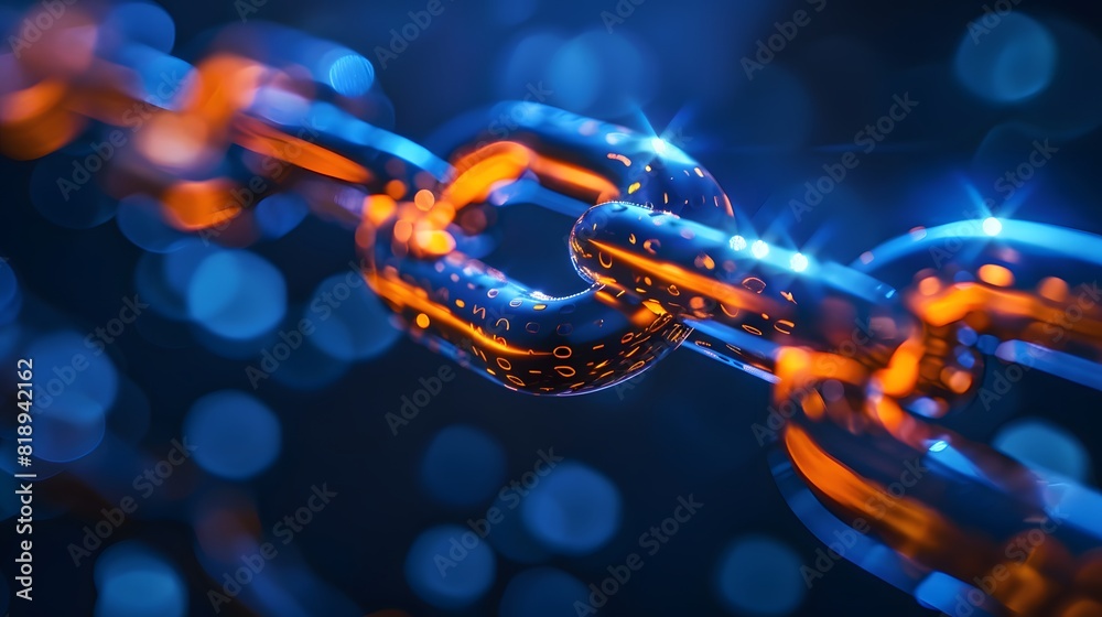 Poster digital contracts with glowing code embedded within them, executing automatically and securely on a 